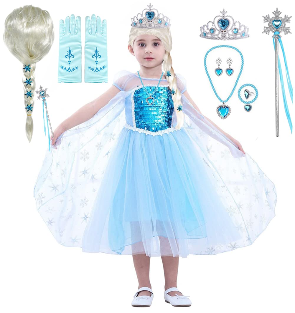 Elsa Princess Party Dress & Accessories